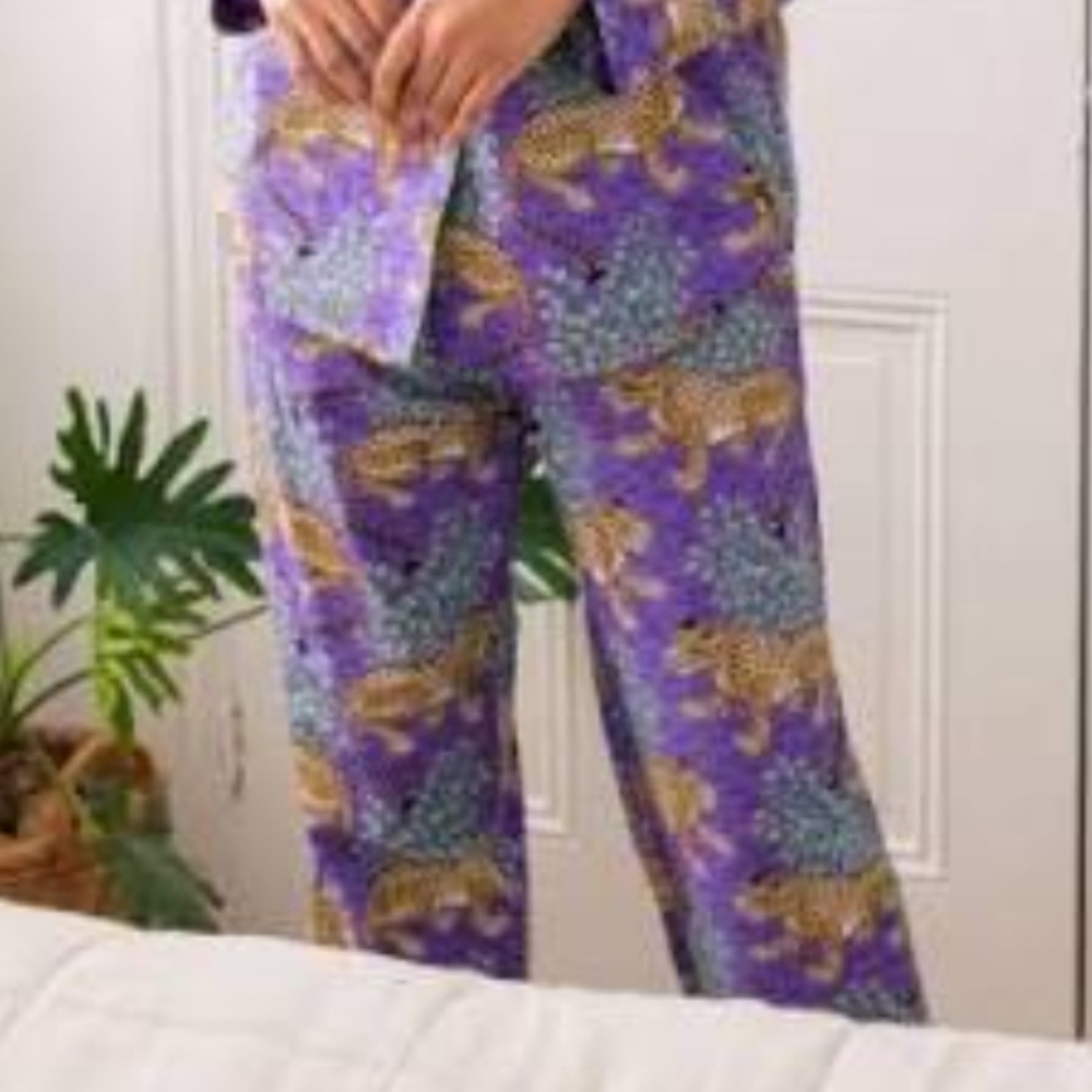 Printfresh Cropped Pajama Pants Bagheera Violet - Size Small